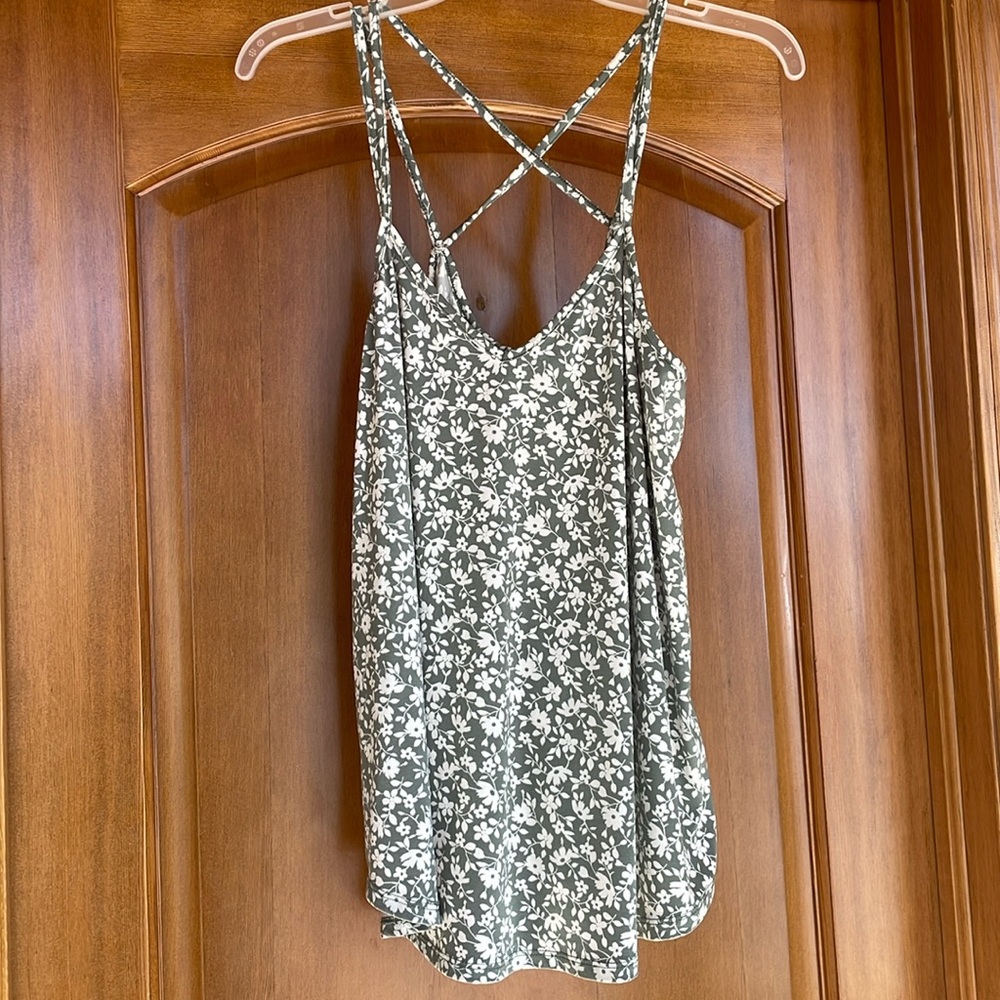 Paper Moon Green Floral Spaghetti Strap Medium
